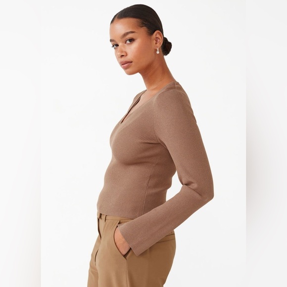 BNWT & Other Stories sweetheart neck rib top in brown size small - Picture 4 of 8